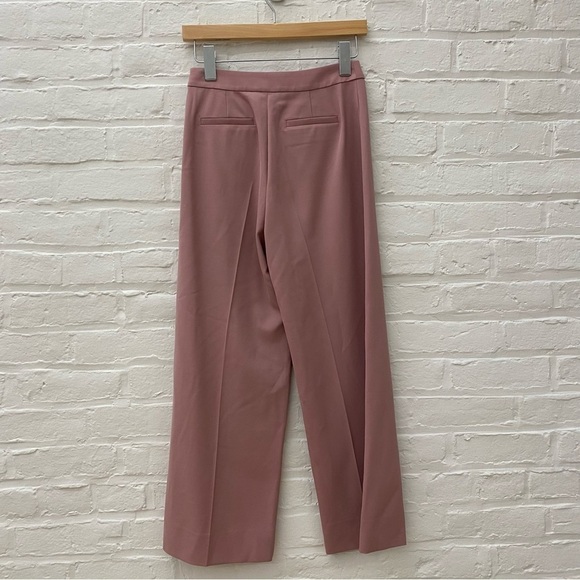 Rebecca Taylor || Spring Wide Leg Crop Trousers Pants Pink Mauve 00 - Picture 5 of 10